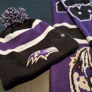 Baltimore Ravens Hat and Scarf set